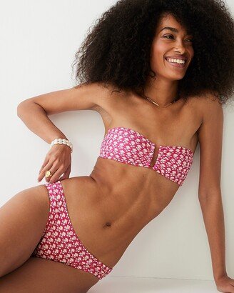 U-front bandeau bikini top in pink stamp floral