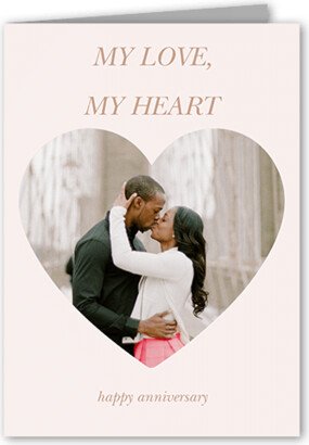Anniversary Card: My Heart Anniversary Card, Pink, 5X7, Matte, Folded Smooth Cardstock, Square