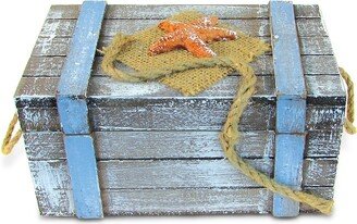 Pacific Large Wooden Jewelry Box with Starfish and Net