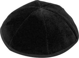 6 Part Black Yarmulke With Rim Size 4