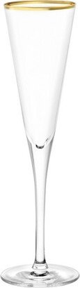 5.8oz 6pk Glass Champagne Trumpet with Gold Rim Drinkware Set