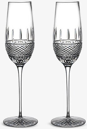 Irish Lace Crystal Flutes set of two