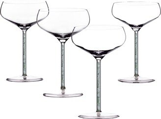 Greatfool Champagne Cocktail Coupe - Green Aventurine - Four Piece