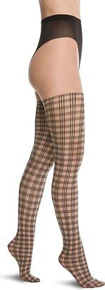 Check Lines Tights (Fairly Light/Black) Hose