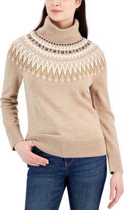 Women's Turtleneck Long-Sleeve Fair Isle Sweater