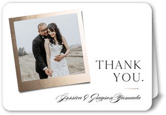 Wedding Thank You Cards: Married Now Thank You Card, White, 5X7, Matte, Folded Smooth Cardstock, Rounded