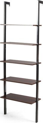 5-Tier Ladder Shelf Wood Wall Mounted Display Bookshelf Metal - See Details