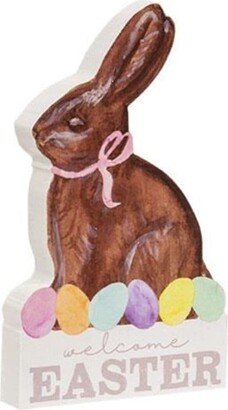 Welcome Easter Chunky Chocolate Bunny Sitter - H - 9.25 in. W - 1.00 in. L - 5.50 in.