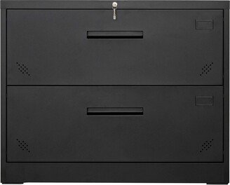 unbrand Lateral File Cabinet with 2 Drawers Locked by Keys