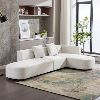 EDWINRAYLLC Luxury Modern Living Room Sofa Upholstery Sectional Couch with Chaise 3-Piece Set, L Shape Love Seats