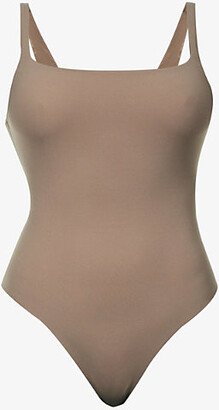 Womens Umber Fits Everybody Square-neck Stretch-jersey Body Xxs