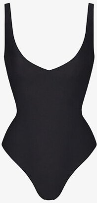 kims Womens Onyx Plunge-neck Fitted tretch-cotton Body