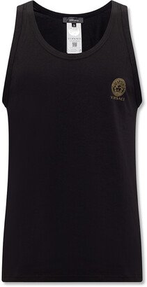 Sleeveless Top With Logo - Black