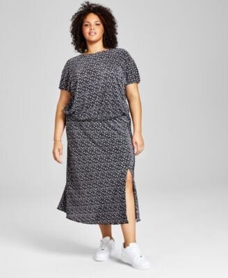 And Now This Now This Plus Size Knit Top Midi Skirt