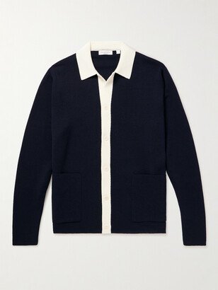 Colour-Block Merino Wool Cardigan