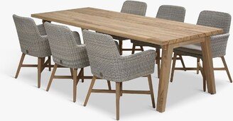 4 Seasons Outdoor Derby 6-Seater Rectangular Garden Dining Table & Lisboa Chairs Set