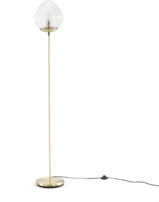 La Redoute Interieurs Ari Floor Lamp in Brass with Textured Glass