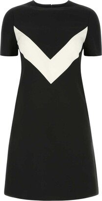 Two-Tone Round-Neck T-Shirt Dress