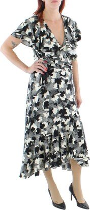 Womens Jersey Printed Wrap Dress