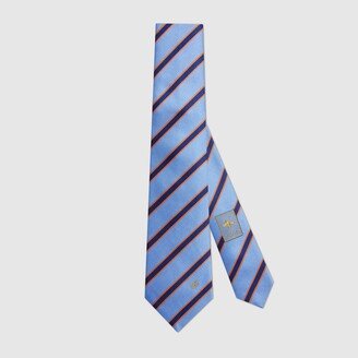 Striped silk tie-AH