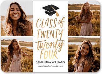 Graduation Announcements: Capped Class Graduation Announcement, White, 5X7, Standard Smooth Cardstock, Rounded