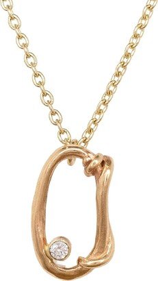 Heidi Lowe Vertical Oval Link With Diamond Necklace In Yellow Gold