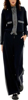 2pc Wool-Blend Blouse & Pant Set-AB