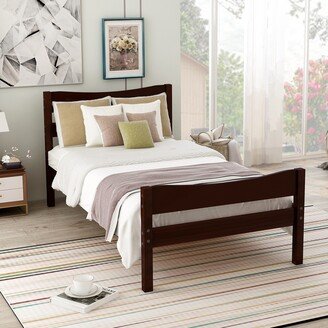 Rasoo The Double Wooden Platform Bed With Headboard And Wooden Slat Supports Is A Refreshing And Classic Structure.