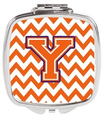 CJ1062-YSCM Letter Y Chevron Orange & Regalia Compact Mirror