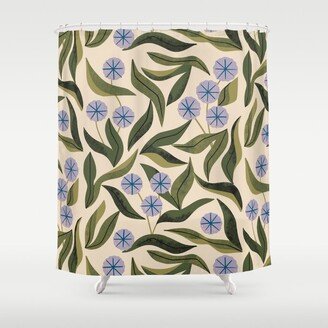 Periwinkle Plant Shower Curtain