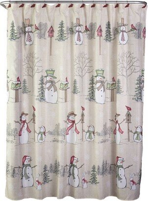 Snowman Land Shower Curtain and Hook Set