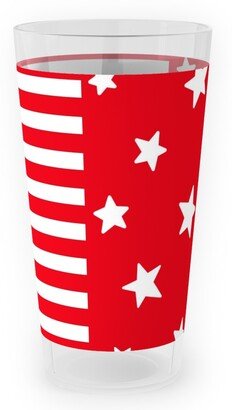 Outdoor Pint Glasses: Stars And Stripes Reversed - Canada Day - Red And White Outdoor Pint Glass, Red