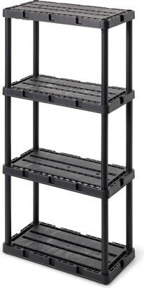 4 Shelf Knect-A-Shelf Solid Light Duty Storage Unit, Black