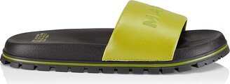 Logo-Embossed Leather Slides