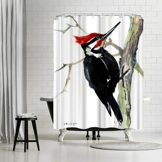 71 x 74 Shower Curtain, Woodpecker by Suren Nersisyan