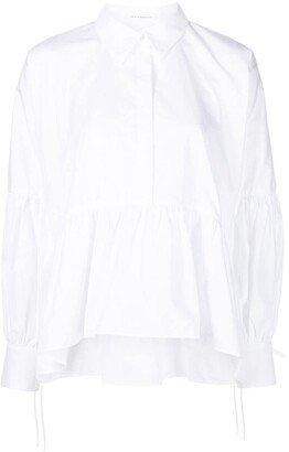 Andrea cotton peplum hem shirt