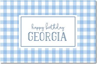Paper Placemats, Birthday Placemat, Disposable Personalized Gingham Custom Paper Personalized Gift