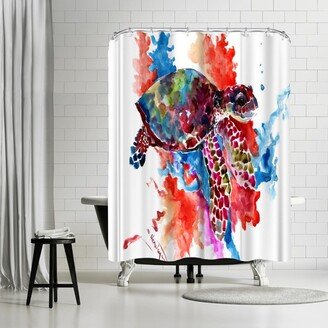 71 x 74 Shower Curtain, Sea Turtle 2 by Suren Nersisyan
