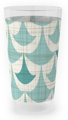 Outdoor Pint Glasses: Rhapsody - Beige And Teal Outdoor Pint Glass, Green