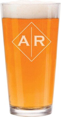 Monogram Initials 16 Oz Beer Pint Glass Gift
