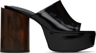 Black Platform Heeled Sandals-AE
