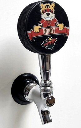 Minnesota Wild Nordy Mascot Hockey Puck Beer Tap Handle