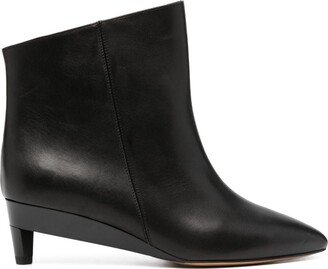 Leather Asymmetric Ankle Boots