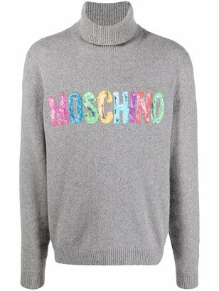 Painted-Logo Cashmere Sweater