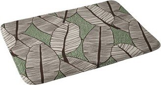 Alisa Galitsyna Tropical Banana Leaves Pattern Bath Mat Green