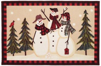 Snowman Gathering Holiday Cotton Bath Rug, 20