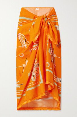 Net Sustain Orquídea Chivas Printed Cotton-voile Pareo - Orange