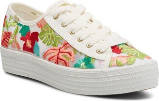 Tropical Embroidery Platform Sneaker