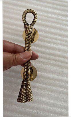 Medium Ribbon Cast Brass Old Style Door Cabinet Handle 6
