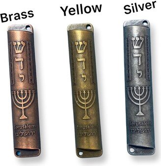 Mezuzah Door Post, Menorah/star Of David Ten Commandments - Israel Messianic Symbol Shadai & Torah